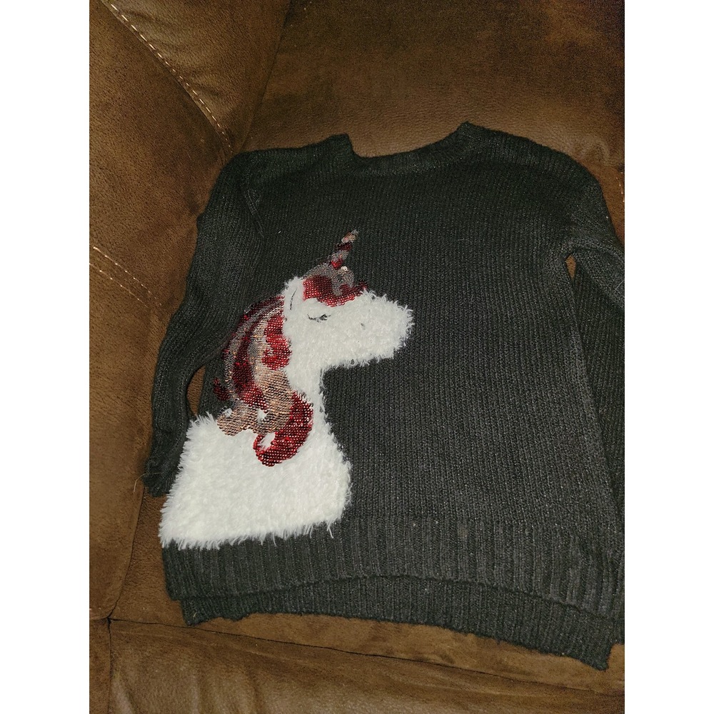 Justice unicorn holiday Christmas sweater and pants size 8 - Picture 2 of 7